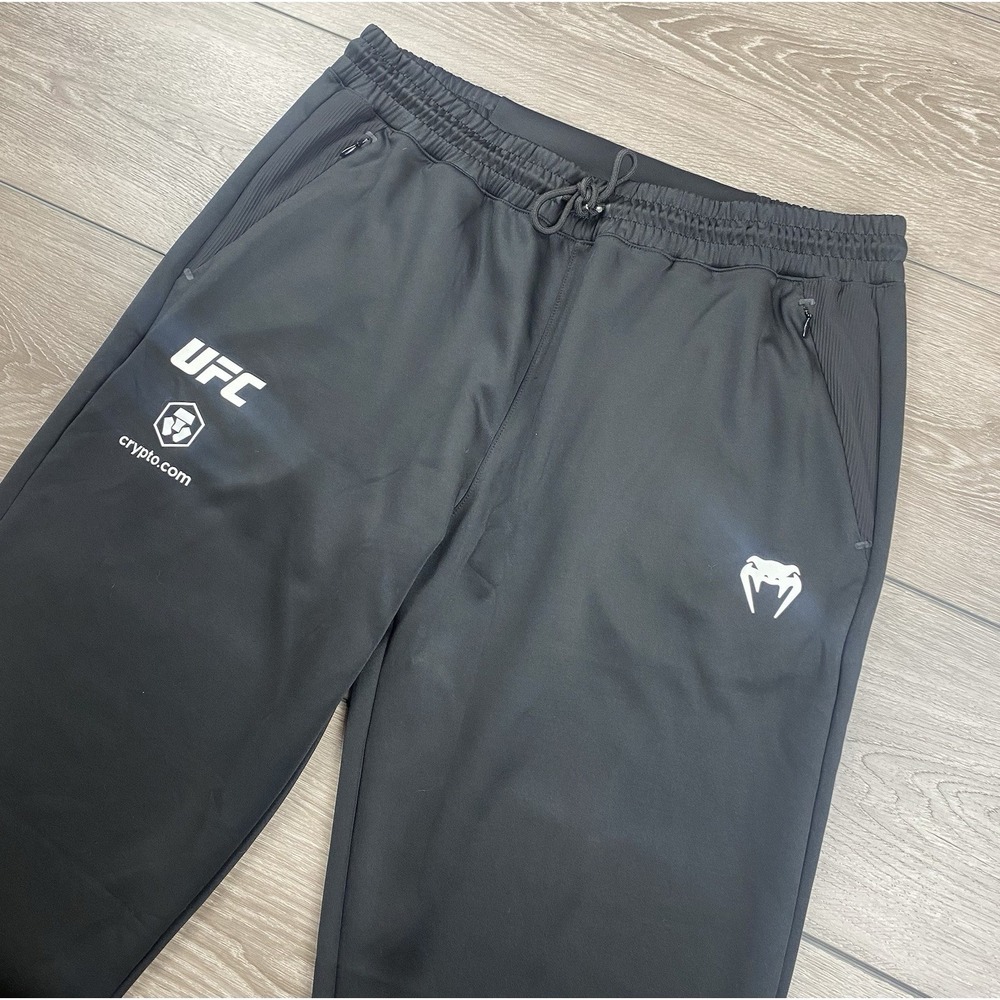 UFC Men's Venum Fight Jogger Logo Pants Black Size 2XL